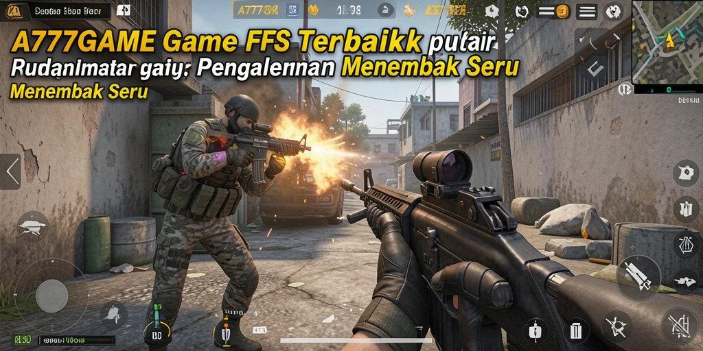 Screenshot gameplay A777GAME menampilkan aksi tembak-menembak yang intens.