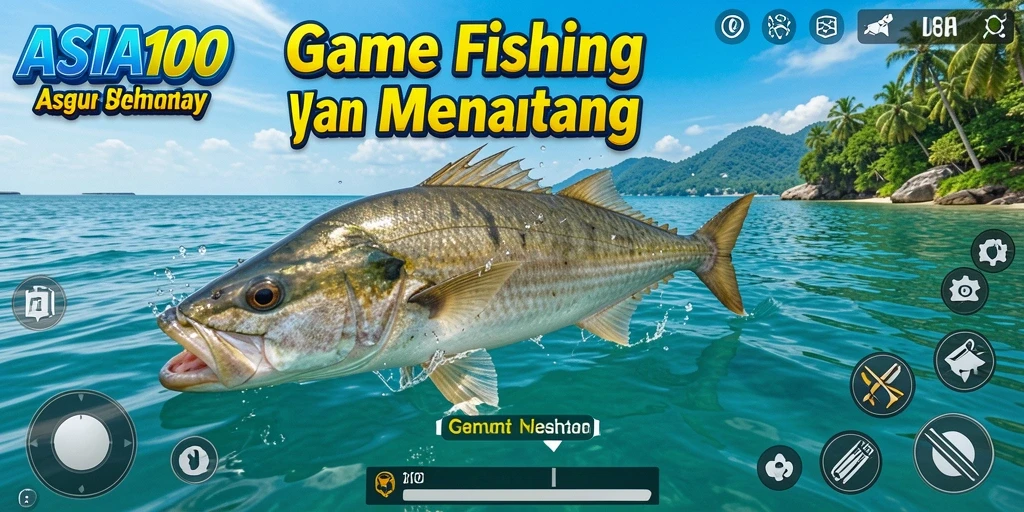 Gameplay ASIA100 menampilkan serunya memancing di laut dengan berbagai jenis ikan.