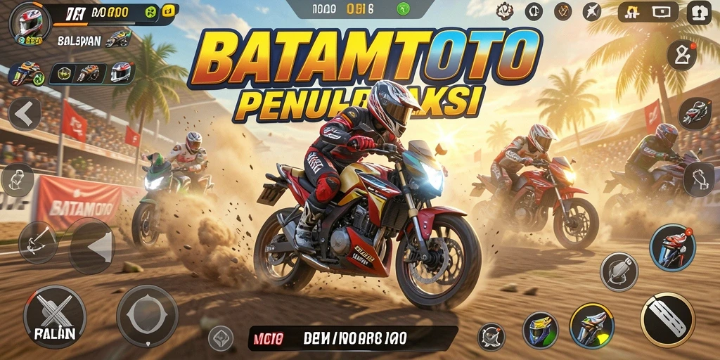 Tampilan gameplay seru dari balapan motor di BATAMTOTO.