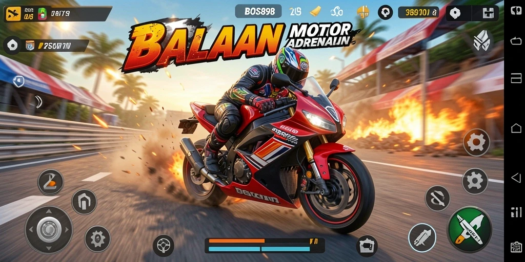 Gameplay seru dan mendebarkan dari BOS898 di sirkuit balap.
