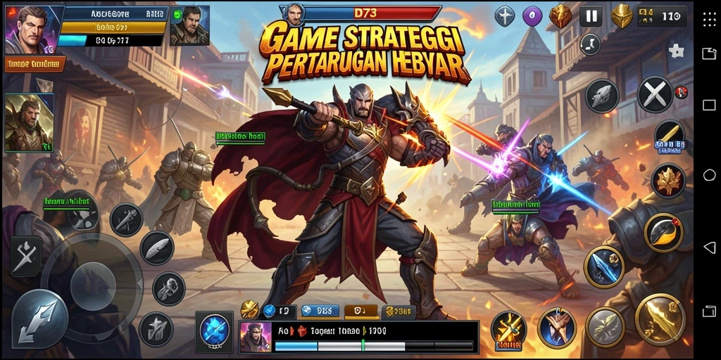 Tangkapan layar menunjukkan aksi seru dalam gameplay D73.