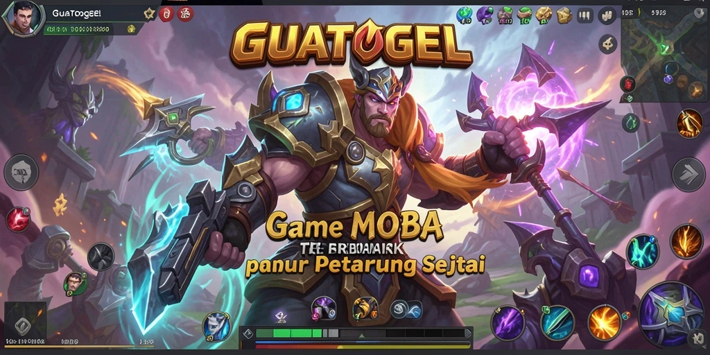 Tampilan aksi seru dalam GUATOGEL saat bertarung di arena MOBA.