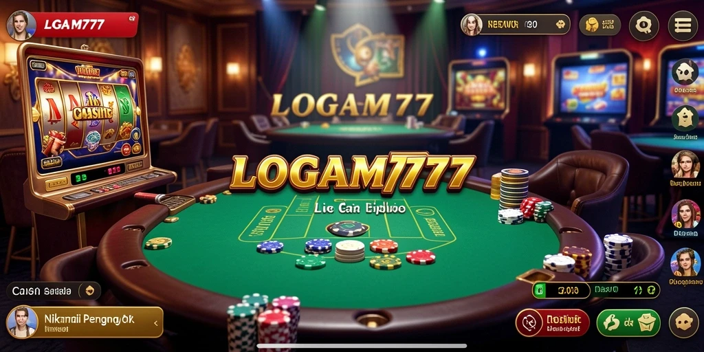Tampilan gameplay mendebarkan dalam LOGAM777 dengan dealer profesional.