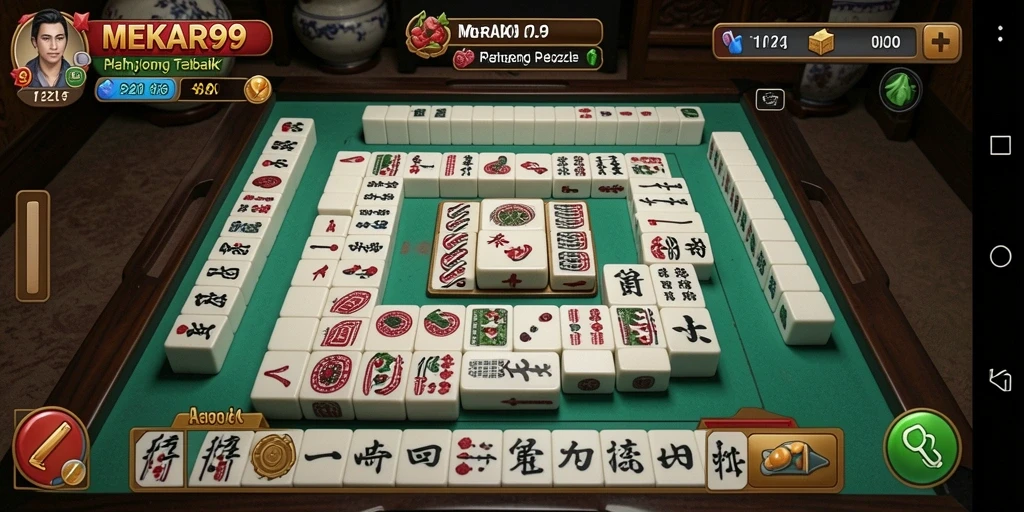 Tampilan tangkapan layar permainan <strong>MEKAR99</strong> dengan gameplay Mahjong yang menarik.