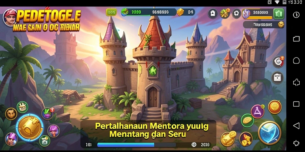 Screenshot gameplay PEDETOGEL menampilkan pertahanan menara yang menegangkan.