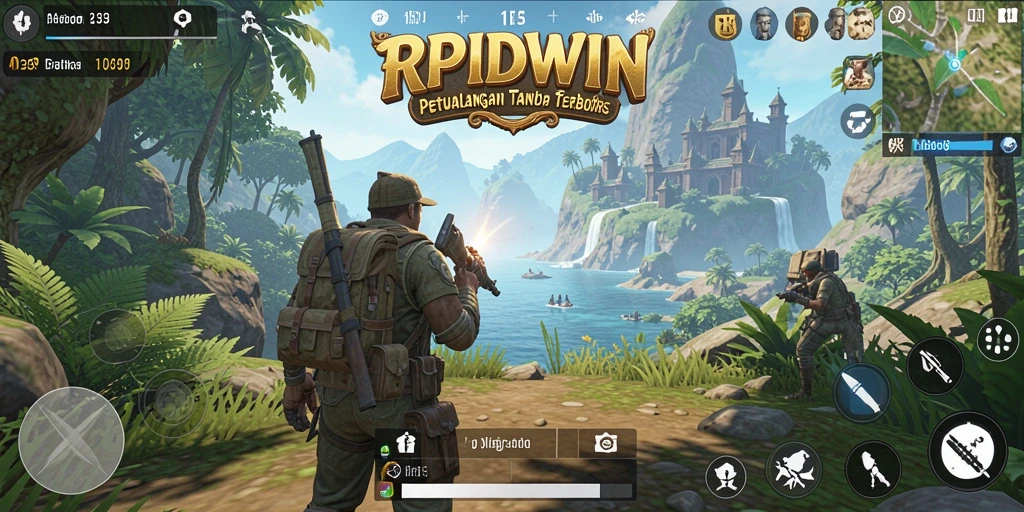 Screenshot menampilkan petualangan seru dalam dunia terbuka RPIDWIN.