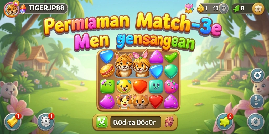 Tampilan menakjubkan dari gameplay TIGERJP88 pada level Match-3.